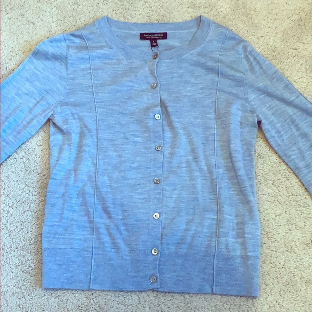 NWT - Banana Republic Merino Wool Blue cardigan